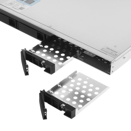 Сетевое хранилище SMB QNAP TS-464U-RP-8G NAS 4 HDD trays, rackmount 1U, 2 PSU. 4-core Intel Celeron N5105/N5095 2.0-2.9 GHz, 8 Gb RAM MAX, 2x2.5 Gigabit Ethernet, 4xUSB, 1xHDMI . PCIe Gen 3 x2, W/o rail kit RAIL-B02