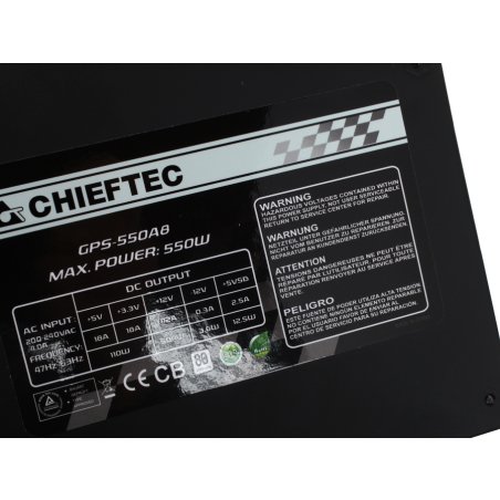 Блок питания Chieftec GPS-550A8, 550Вт, 80 PLUS:, 120мм, черный