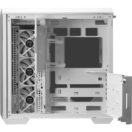 Компьютерный корпус MSI MAG Pano 100R PZ WHITE, Mid Tower, ATX, 2xUSB 3.2 Gen 1, 1xUSB 3.2 Gen2 Type-C, 3x120мм ARGb Reverse Blade Fan, 1x120мм ARGb Fan, ARGb+PWM Control Board,Tempered Glass Window, Brown Box