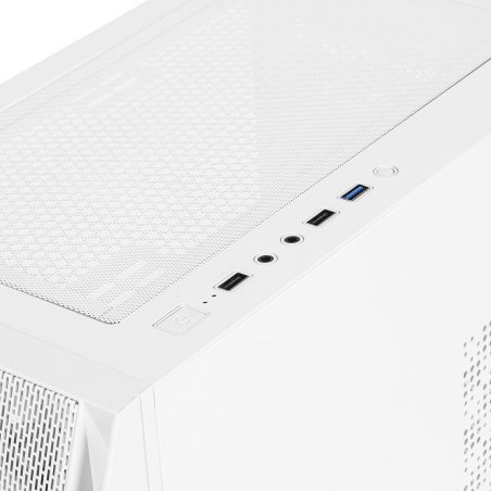 Компьютерный корпус Ginzzu GL 390 боковая дверца закаленное стекло на петлях на магнитах, controller CRC10, 4* 12R6W FAN 12CM RGb белый