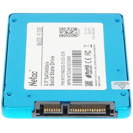 Накопитель SSD Netac N600S, 512Gb, SATA III, 2.5", R/W 540/490