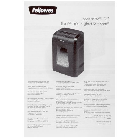 Шредер Fellowes PowerShred 12C FS-71201 DIN P-4, 4х40мм, 12лст., 18лтр.,Safety Lock