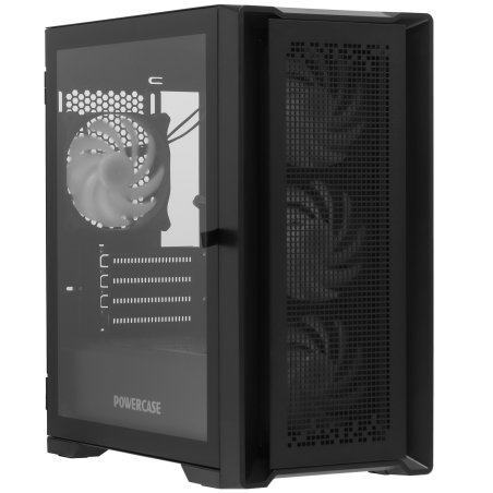 Компьютерный корпус Powercase ByteFlow Micro White, Tempered Glass, 4х 120мм ARGb fans, ARGb HUB, белый, mATX (CAMBFW-A4)