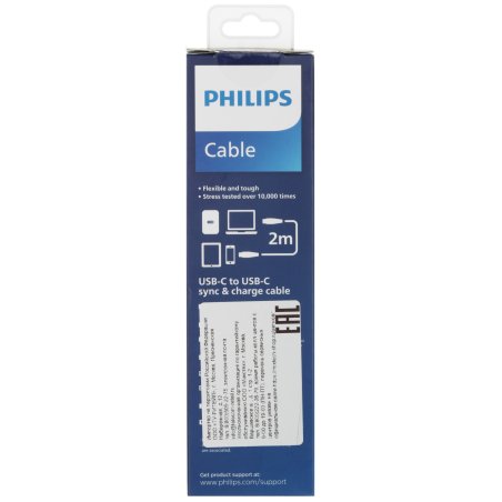 Кабель Philips DLC9100 USB Type-C (m)-USB Type-C (m) 1.2м черный коробка (упак.:1шт)