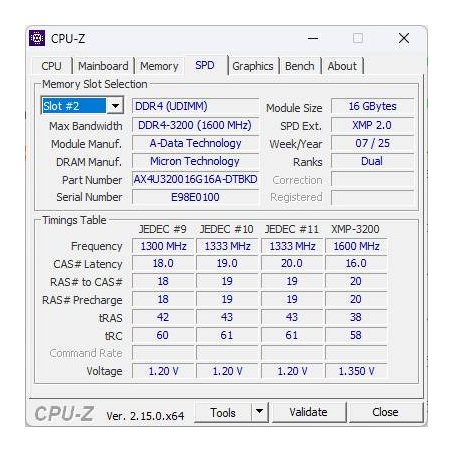 Оперативная память DIMM DDR4-3200 32Gb (16Gbx2) AX4U320016G16A-DTbKD35 ADATA