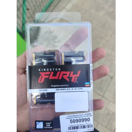 Оперативная память Kingston Fury Impact, DDR5, 16GB (2x8GB), 4800 MHz, CL38, SO-DIMM