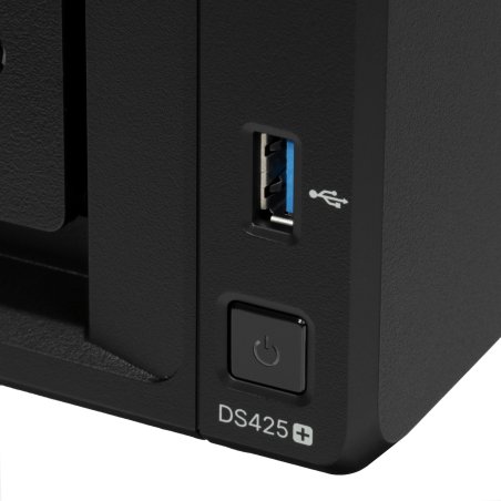 Сетевое хранилище Synology DiskStation DS425+ черный (Intel J4125/2Gb/4(3.5"/2.5"SATA/SSD) + 2 NVMe/RAID/1x1Gb/1x2.5Gb/2хUSB 3.2/no WIFI) (DS425+)