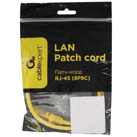 Патч-корд UTP Cablexpert кат.5e, 0.5м, литой, многожильный, желтый