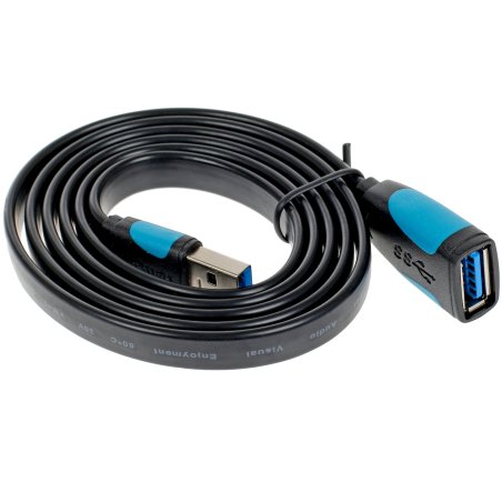 Кабель-удлинитель Vention USB 3.0 AM/AF - 1м плоский VAS-A13-B100
