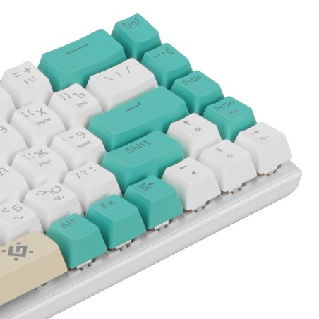 Клавиатура проводная механическая Defender Vexx Pro GK-084 RU, белый/зеленый, механическая