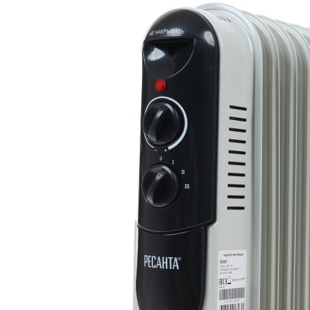 Обогреватель масляный Ресанта ОМПТ-12Н (12 секций) белый, 2500 Вт, 25 м2, термостат 67/3/5