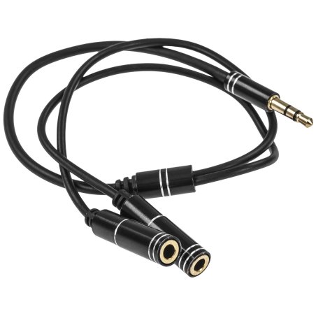 Кабель аудио разветвитель Cablexpert CCAB-02-35MY-0.2MB. 3.5 джек (M)/2х 3.5 джек (F), черный, 0.2м, блистер