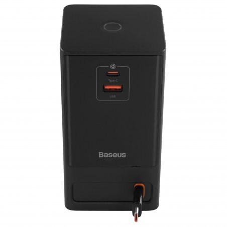 Сетевое зарядное устройство Baseus PowerCombo Cube Power Strip 3AC+2U+2C 30W 1.5m EU Cluster Black, E00066400117-00