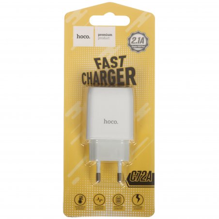Сетевое зарядное устройство 1 USB/HOCO HC-12899 C72A/Выход: 10.5W/белый