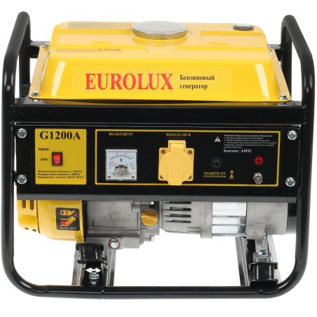 Электрогенератор бензиновый Eurolux G1200A, 1.1 кВт, 75 дБ, 22.5 кг