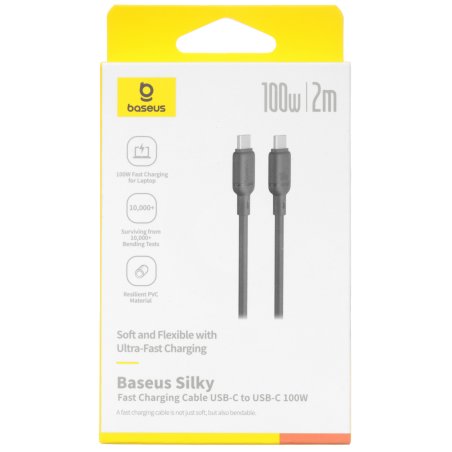 Baseus Silky Series Fast Charging Cable Type-C to Type-C 100W 2m Cluster Black