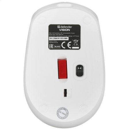 Мышь беспроводная Defender Tisa GM-126 белый/синий, 1600 dpi, радиоканал, Bluetooth, USB, кнопки - 6