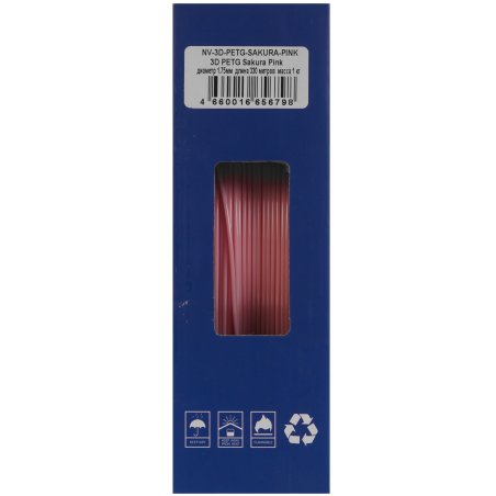 Филамент NVPrint PETG Sakura Pink для 3D печати диаметр 1.75мм длина 330 метров масса 1 кг