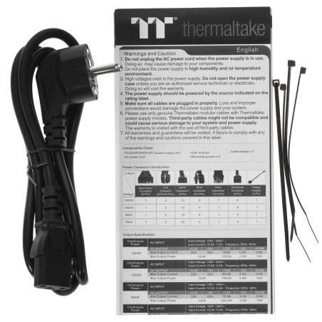 Блок питания Thermaltake Toughpower (GF3 PS-TPD-1200FNFAGE-4) 1200Вт, 80 PLUS Gold, 135мм, модульный, черный