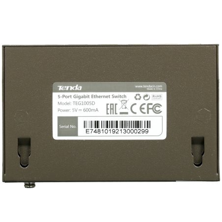 Коммутатор Tenda TEG1005D5-портовый гигабитный настольный