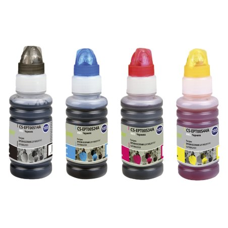 Чернила Cactus CS-EPT00S14-44A голубой/пурпурный/желтый/черный набор 4x70мл для Epson L1110 Ecotank/L3100/L3101/L3110/L3150/L3151