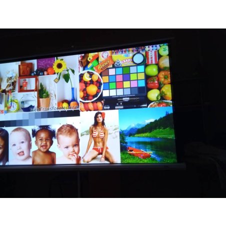 Экран 150x150см TriScreen 1:1 напольный рулонный белый84' Matt White (MW), черный корпус