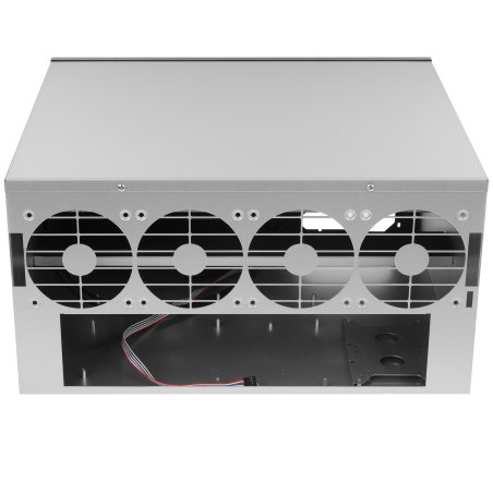 Корпус для майнинга ExeGate EX270771RUS Pro 8-430 (без БП, 2*USB, 4*fan 120мм, места под: 8 видеокарт, 2 БП)