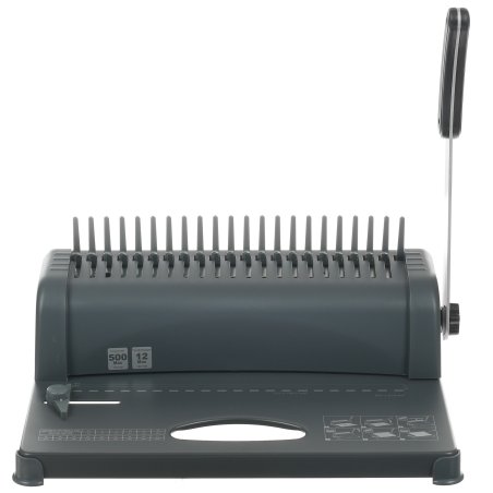 Переплетчик ГЕЛЕОС БП-12 на пластиковую пружину, А4, ручная перфорация 12 листов, переплет макс до 500 л., глубина перфорации 3,5-5,5 мм