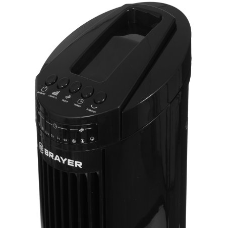 Колонный вентилятор BRAYER BR4958BK, механ.упр.,пульт ДУ,вращение90°,мощ-ть50Вт,защита от перегрева