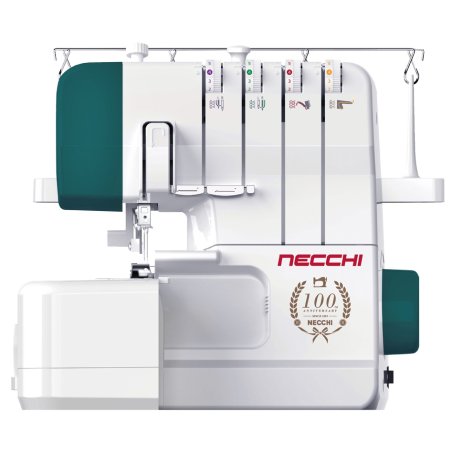 Оверлок Necchi 4537 2/3/4-х ниточный оверлок, LED подсветка, 12 видов швов, встроенный роликовый шов, встроенный дифференциал, свободный рукав, цветная система заправки, отключаемый верхний нож, металлическая станина¶Ширина шва 3 – 7мм, мах.длинна стежка 