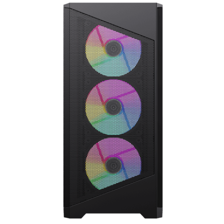 Компьютерный корпус mATX, без блока питания Gamemax Destroyer TGb mATX case, black, w/o psu, w/1xUSB3.0+2xUSB2.0, Combo Audio, w/3x12cm ARGb front fan (1xFN-12A-M6I, 2xFN-12A-S6I), w/1x12cm ARGb rear fan (FN