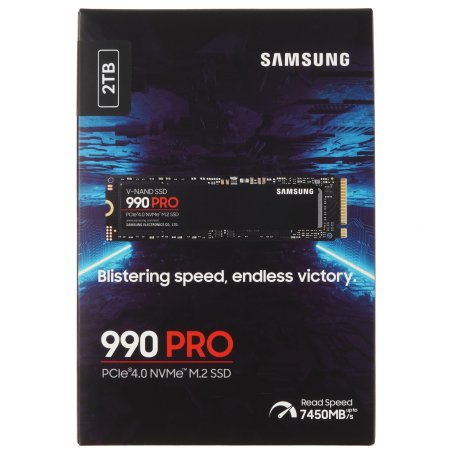 Накопитель SSD Samsung 990 PRO, 2Tb, PCIe 4.0 x4, M.2 2280, NVMe, R/W 7450/6900
