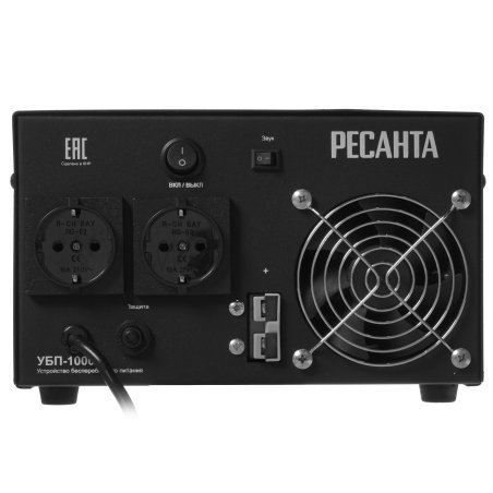 Устройство бесперебойного питания Ресанта УБП-10001000 ВА. 800 Вт. 140-260 В. 1 розетка
