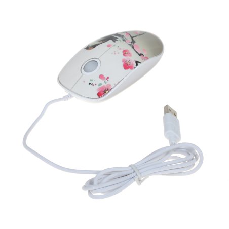 Мышь проводная Qumo Office M43 Serenity белый, 1000 dpi, USB, кнопки - 3