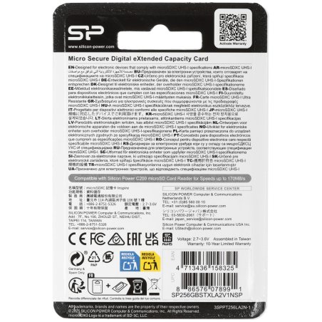 Флеш карта microSDXC 256Gb Silicon Power SP256GbSTXLA2V1N Inspire V30 A2 w/o adapter