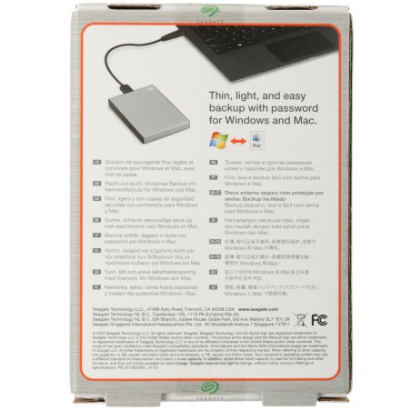 Внешний HDD 2.5" Seagate One Touch, 2TB, USB 3.2 Gen 1 Type-A, 5400 rpm, серебристый