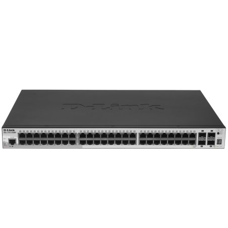D-Link DGS-1510-52XMP/A2A PROJ Управляемый L2+ стекируемый коммутатор с 48 портами 10/100/1000Base-T и 4 портами 10Gbase-X SFP+ (48 портов PoE 802.3af/at, PoE-бюджет 370 Вт; 740 Вт с DPS-700)