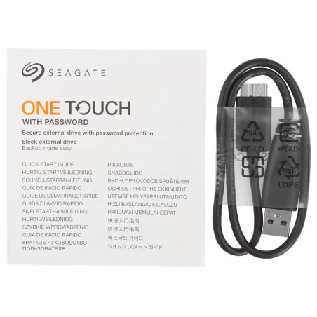Внешний HDD 2.5" Seagate One Touch, 4TB, USB 3.2 Gen 1 Type-A, 5400 rpm, черный