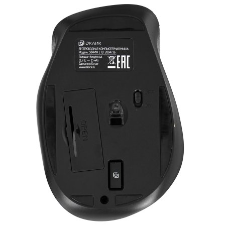 Мышь беспроводная Oklick 504MW черный/серый, 1600 dpi, радиоканал, USB, кнопки - 6