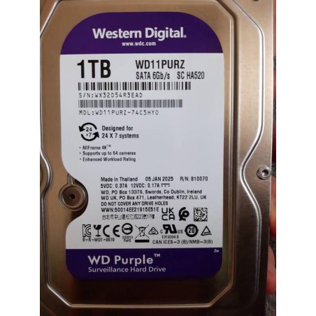 Жесткий диск Western Digital 1Tb 5400rpm SATA 6Gb/S 64MB PURPLE WD11PURZ SATA