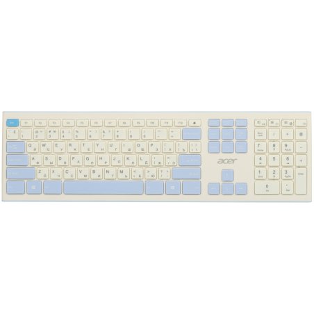 Комплект клавиатура + мышь Acer OCC205 беспроводной USB, 1200 dpi, белый/голубой