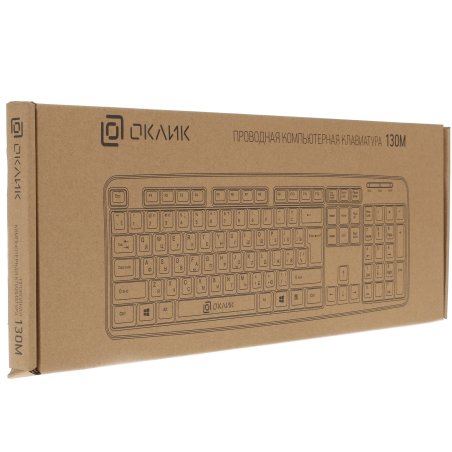 Клавиатура проводная Oklick 130M, USB, черный