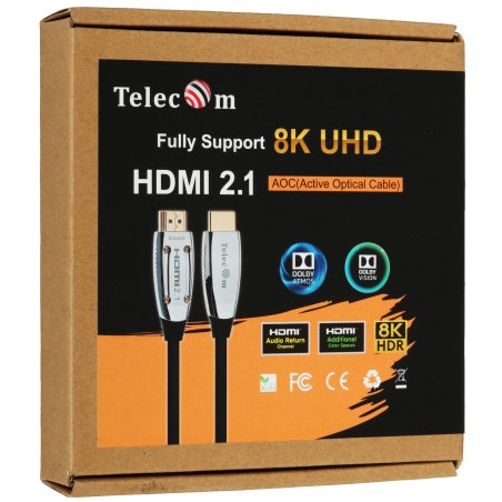 Кабель Активный оптический кабель HDMI 19M/M,ver. 2.1, 8K@60 Hz 5m Telecom TCG2120-5M
