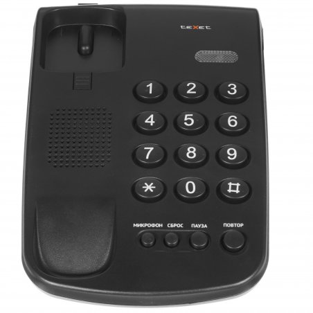 Телефон проводной teXet TX-201 черный