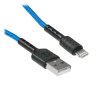 Кабель Defender F181, USB 2.0 (AM) - Apple Lightning (M), 1метр, 2.4А, нейлоновая оплетка, синий.