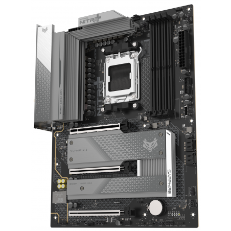 Материнская плата Sapphire B850A PURE WIFI7 B850, AM5, 4*DDR5, 3*PCIEx16, 3*M.2, 2*TypeC, 3*USB3.2Gen2, 2*USB3.2Gen1, 6*USB2.0, 4*SATA3.0, 2.5G, DP, HDMI, ATX, RTL