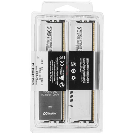 Оперативная память Kingston FURY Beast White EXPO, DDR5, 32Gb (1x32 GB), 6000 MHz, CL30, радиатор, белый