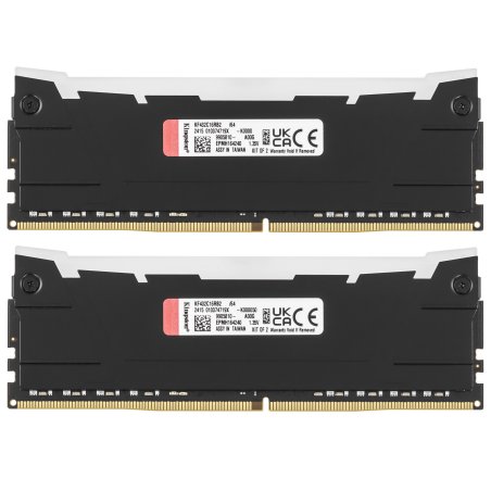 Оперативная память Kingston Fury Renegade, DDR4, 16Gb (2x8Gb), 3200MHz, CL16, DIMM, с радиаторами, RGB, черный