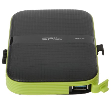 Внешний HDD Silicon Power USB 3.0 4Tb SP040TBPHDA60S3K A60 Armor 2.5" черный/зеленый