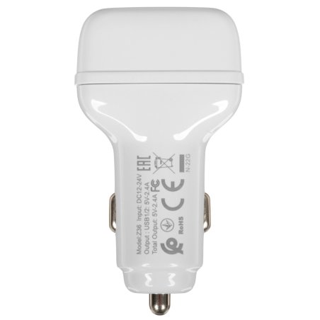 Автомобильное зарядное устройство HOCO (6931474727763) Z36 белый АЗУ 2USB 2.4A для micro USB